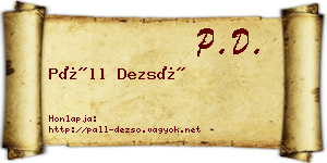 Páll Dezső névjegykártya